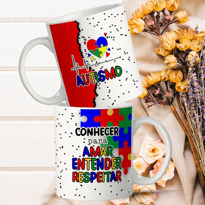 10 Arte para Caneca e Camisa Autismo Arquivo Editável 4