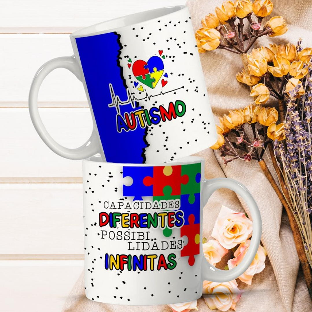 10 Arte para Caneca e Camisa Autismo Arquivo Editável 6