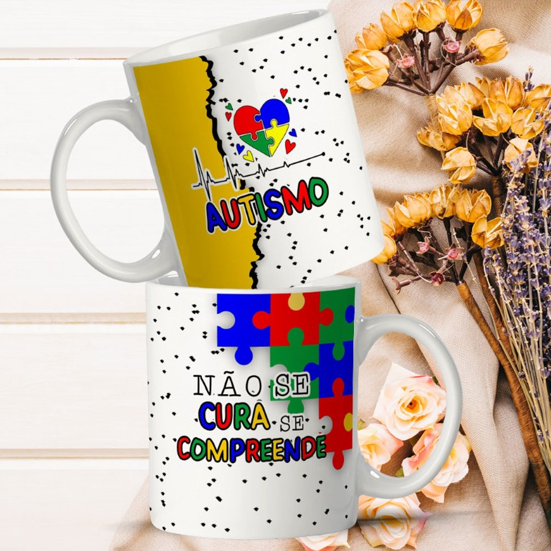 10 Arte para Caneca e Camisa Autismo Arquivo Editável 5