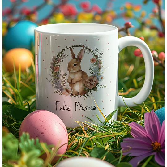 11 Arte para Caneca Páscoa Delicada Arquivo Editável