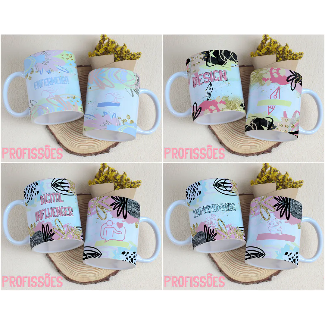 29 Arte para Caneca Profissões Arquivo Editável 3