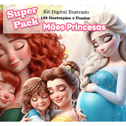 Kit Digital Princesas Dia das Mães Arquivos em Png