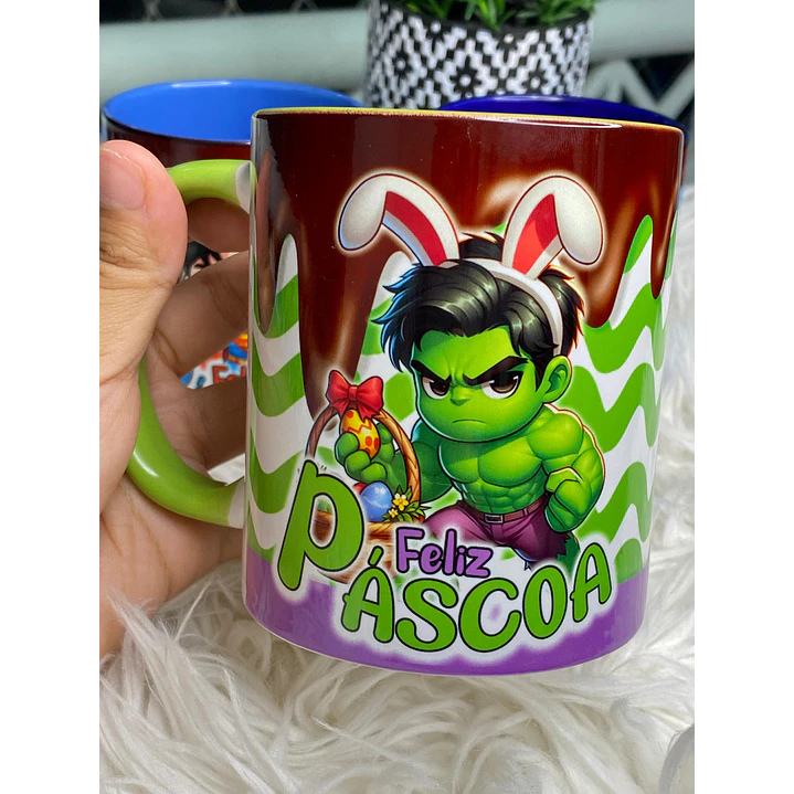 6 Arte para Caneca Páscoa Super Heróis Arquivo Png 2