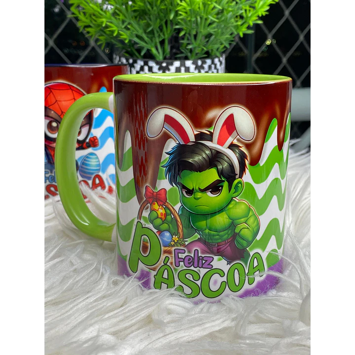 6 Arte para Caneca Páscoa Super Heróis Arquivo Png 4