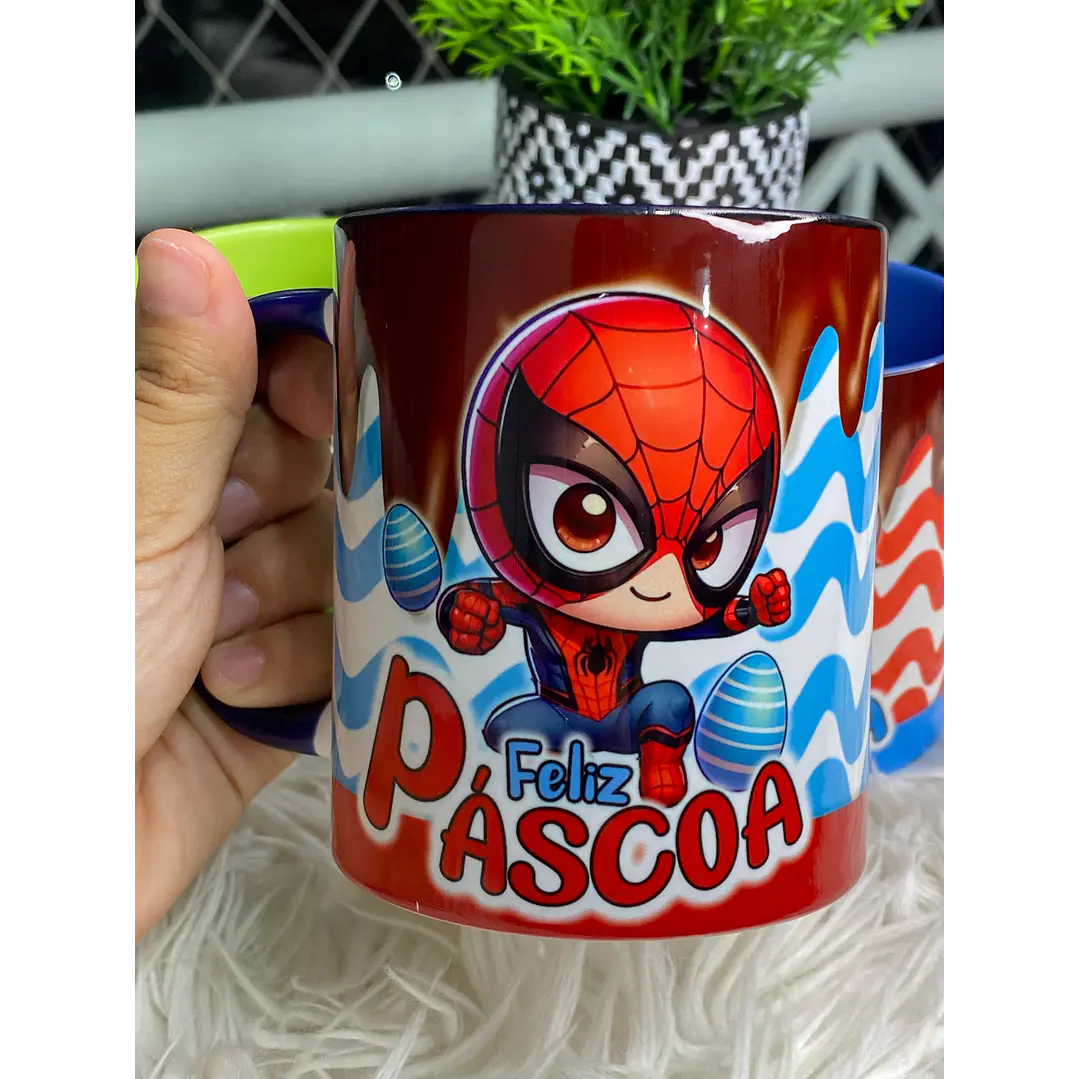 6 Arte para Caneca Páscoa Super Heróis Arquivo Png 5