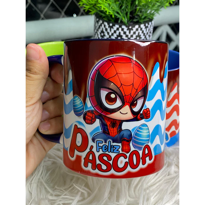 6 Arte para Caneca Páscoa Super Heróis Arquivo Png 5