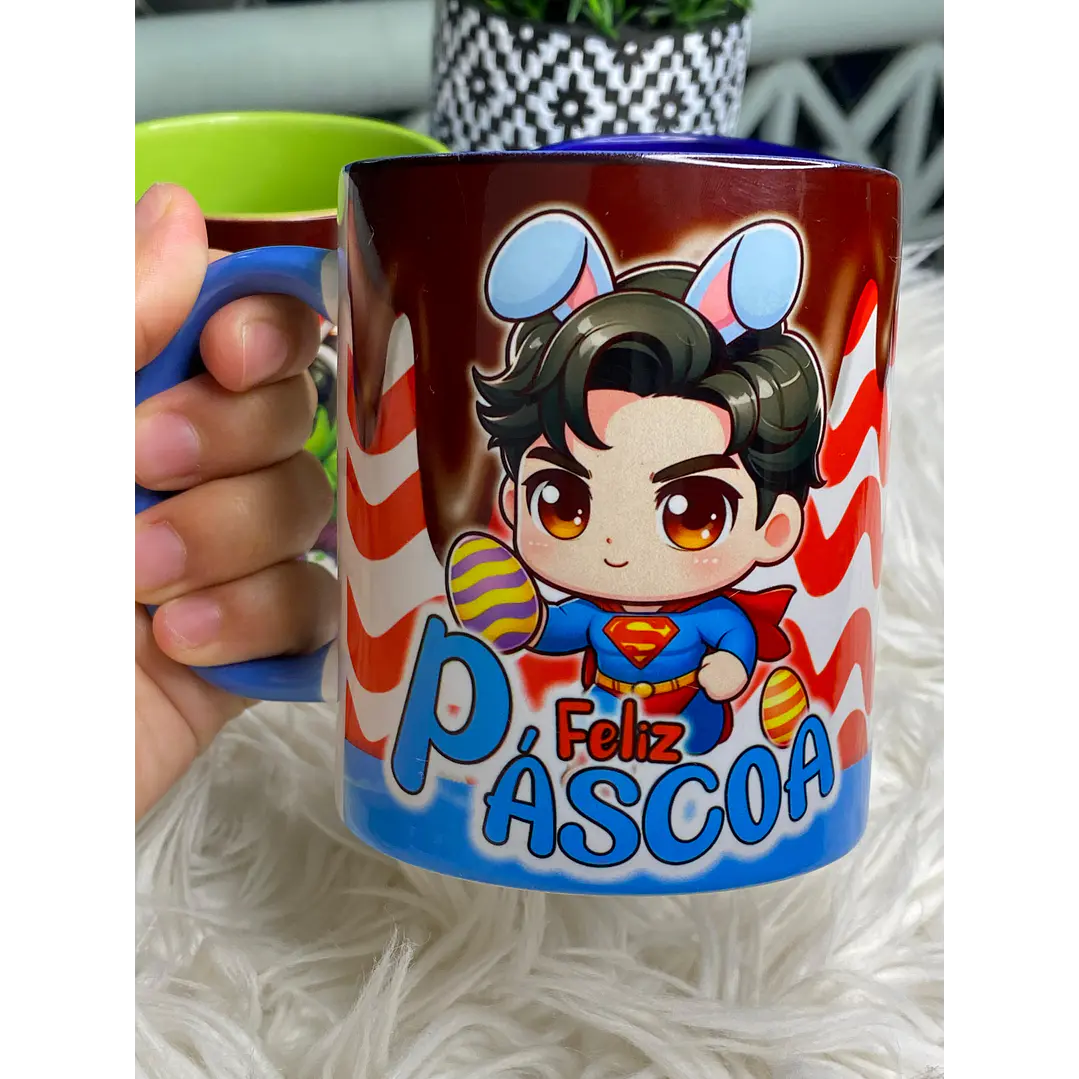 6 Arte para Caneca Páscoa Super Heróis Arquivo Png 6