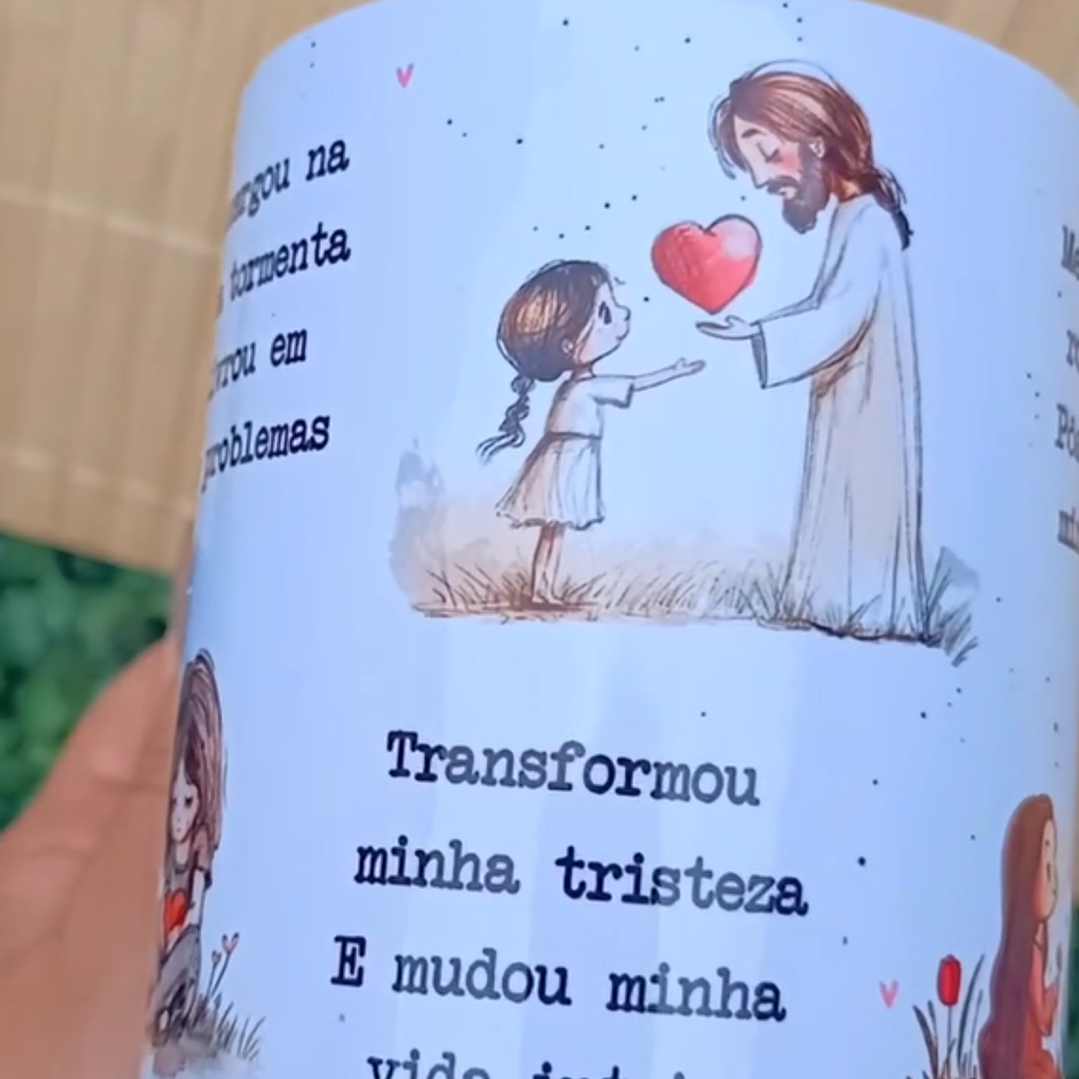 Arte Caneca Me enxergou na Minha Tormenta Me Livrou em meus Problemas - Lindo Momento Arquivo em Jpg 2