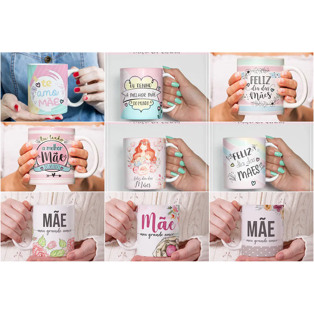 16 Artes Caneca Dia das Mães Arquivos Editável  1