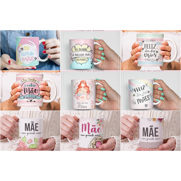 16 Artes Caneca Dia das Mães Arquivos Editável  1
