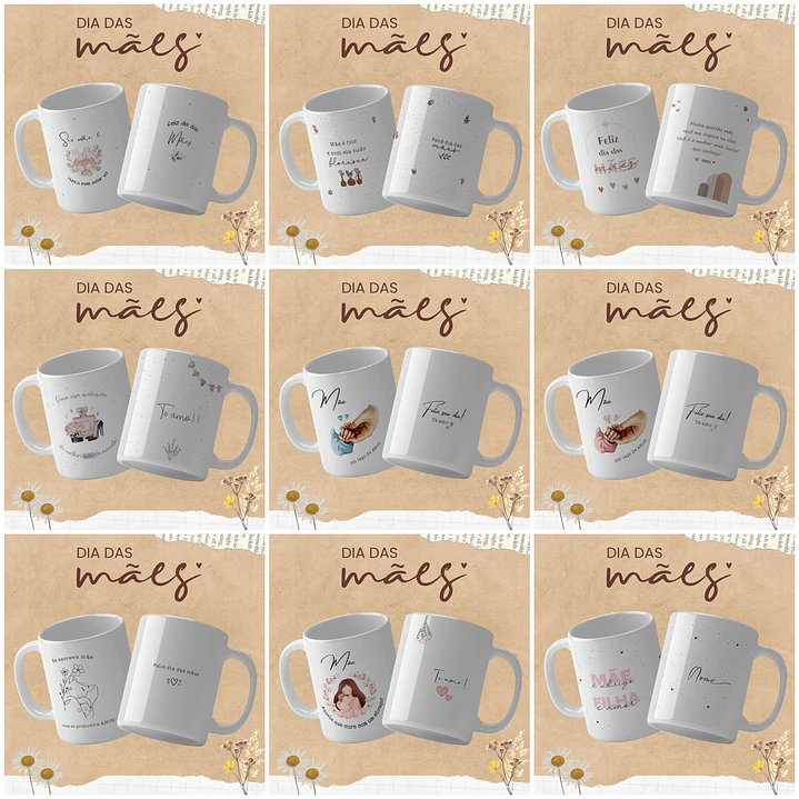 18 Artes Caneca e Azulejo Dia das Mães Arquivos Editável 1