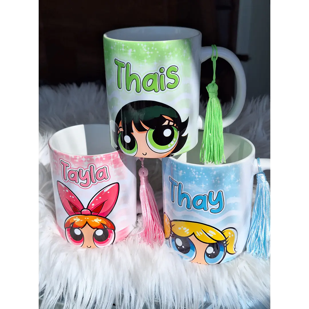 3 Artes Caneca Meninas Super Poderosas Glitter Arquivos em Jpg  2