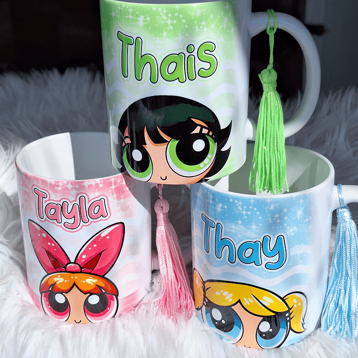 3 Artes Caneca Meninas Super Poderosas Glitter Arquivos em Jpg  2