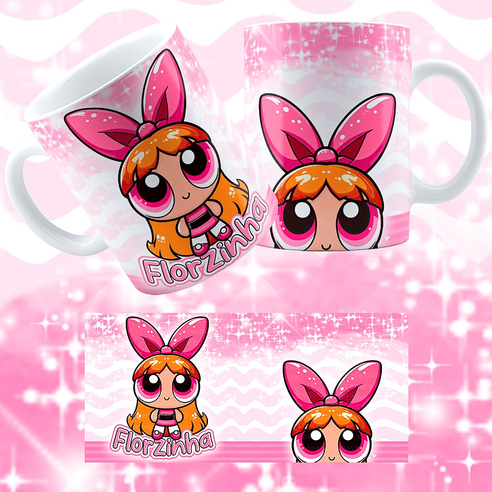 3 Artes Caneca Meninas Super Poderosas Glitter Arquivos em Jpg  5