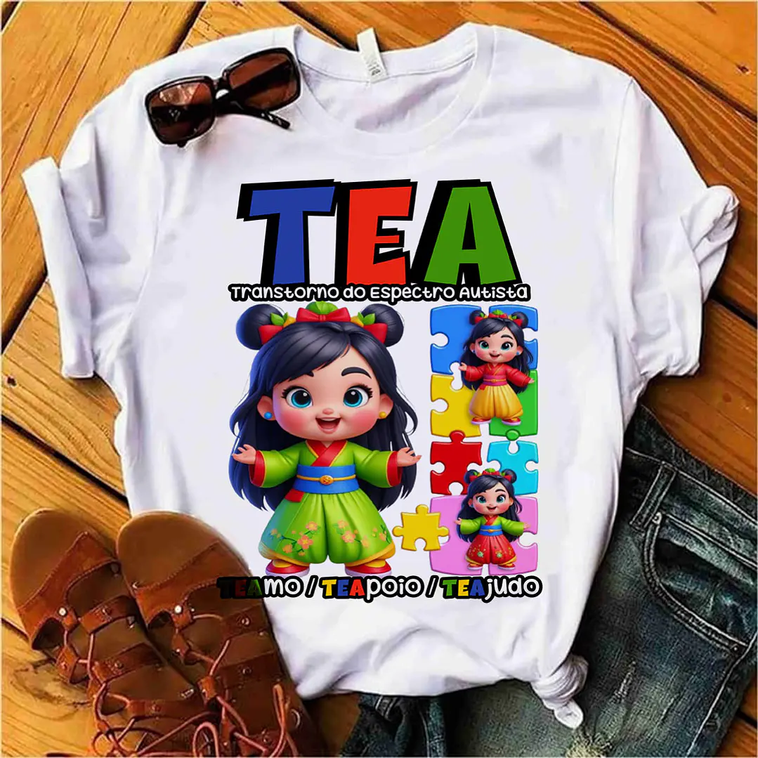 22 Artes para Caneca e Camisa Autismo Personagens Arquivo Editável 3