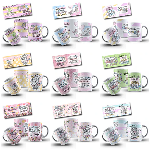 30  Artes para Caneca Dia das Mães Arquivo em Jpg