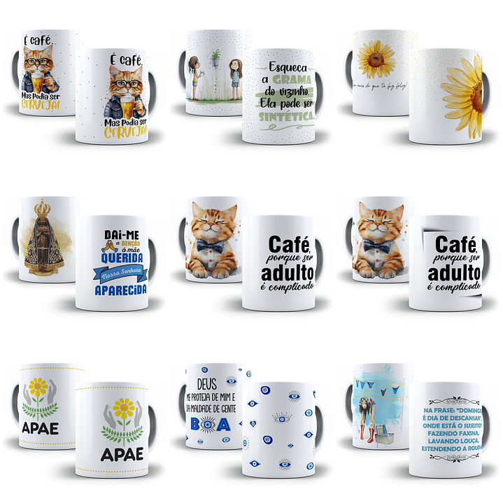240 Artes para Caneca Frases Motivacionais Personagens e Outros Arquivo em Jpg  3