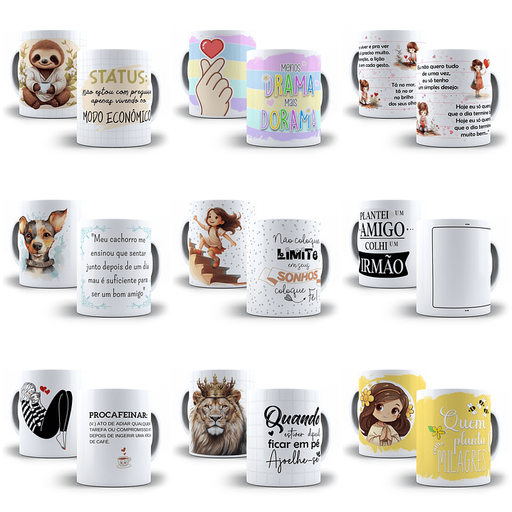 240 Artes para Caneca Frases Motivacionais Personagens e Outros Arquivo em Jpg  10
