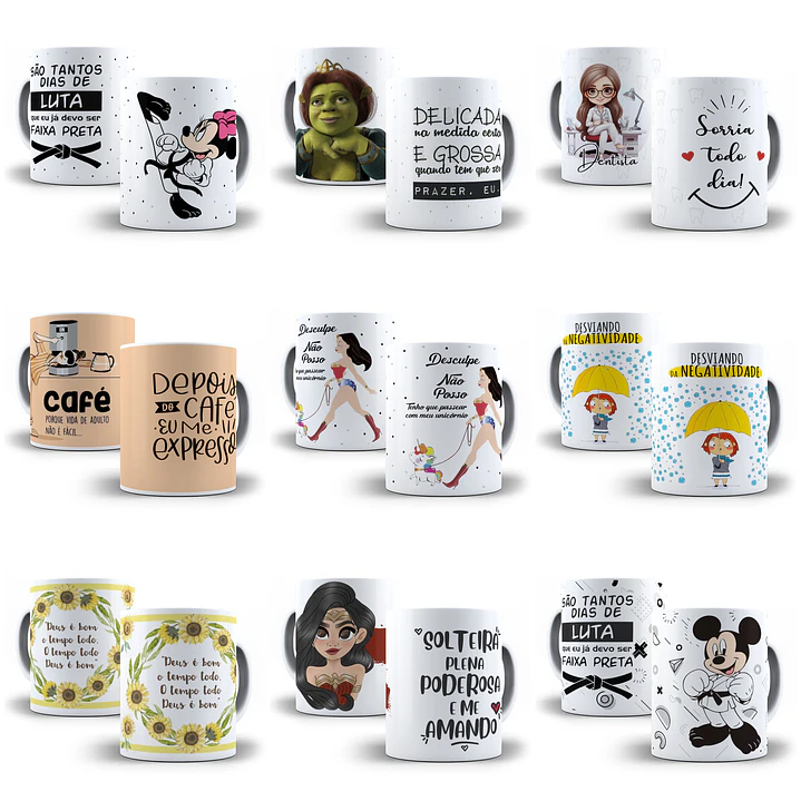 240 Artes para Caneca Frases Motivacionais Personagens e Outros Arquivo em Jpg  13