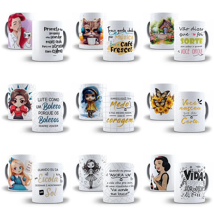 240 Artes para Caneca Frases Motivacionais Personagens e Outros Arquivo em Jpg  1