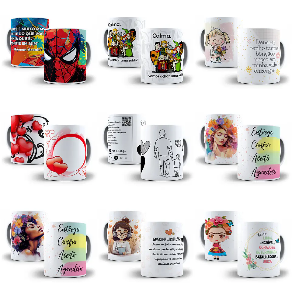 240 Artes para Caneca Frases Motivacionais Personagens e Outros Arquivo em Jpg  20