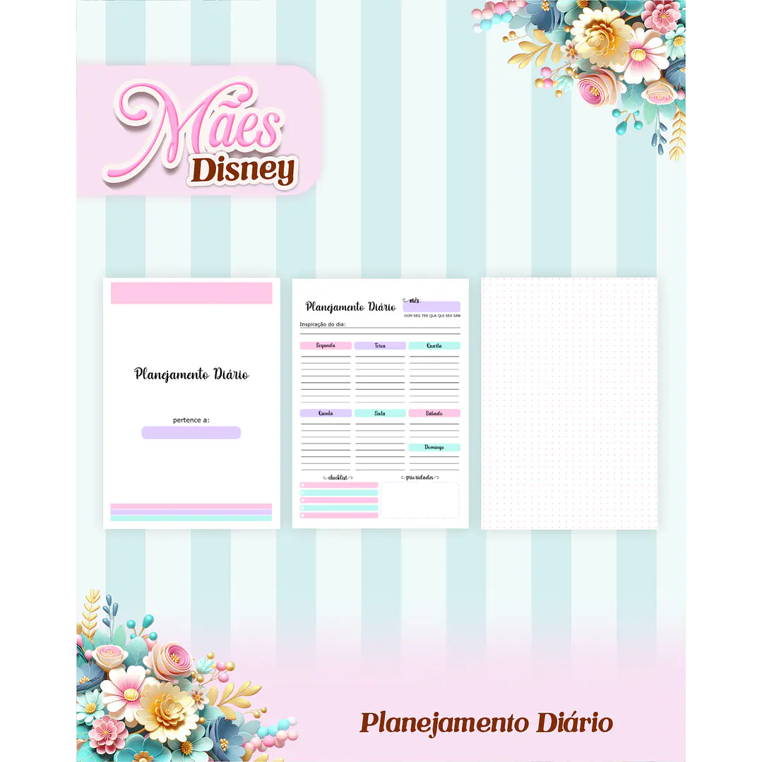 Arquivos para Encadernação Dia das Mães Princesas da Disney em Pdf e Png 14