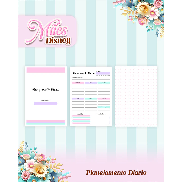 Arquivos para Encadernação Dia das Mães Princesas da Disney em Pdf e Png 14