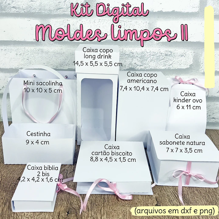 Arquivos Moldes Limpos Caixinhas em Png e Dxf 1