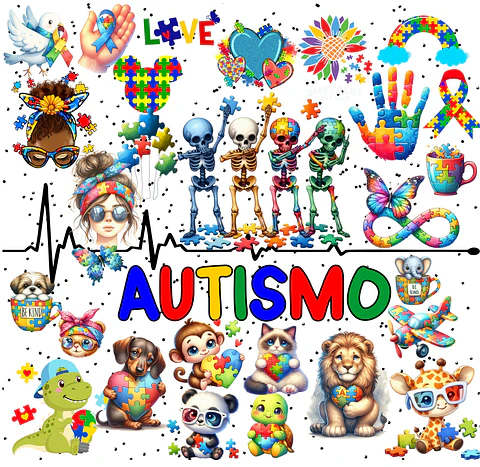 Mega Kit Digital Autismo Arquivos em Png 