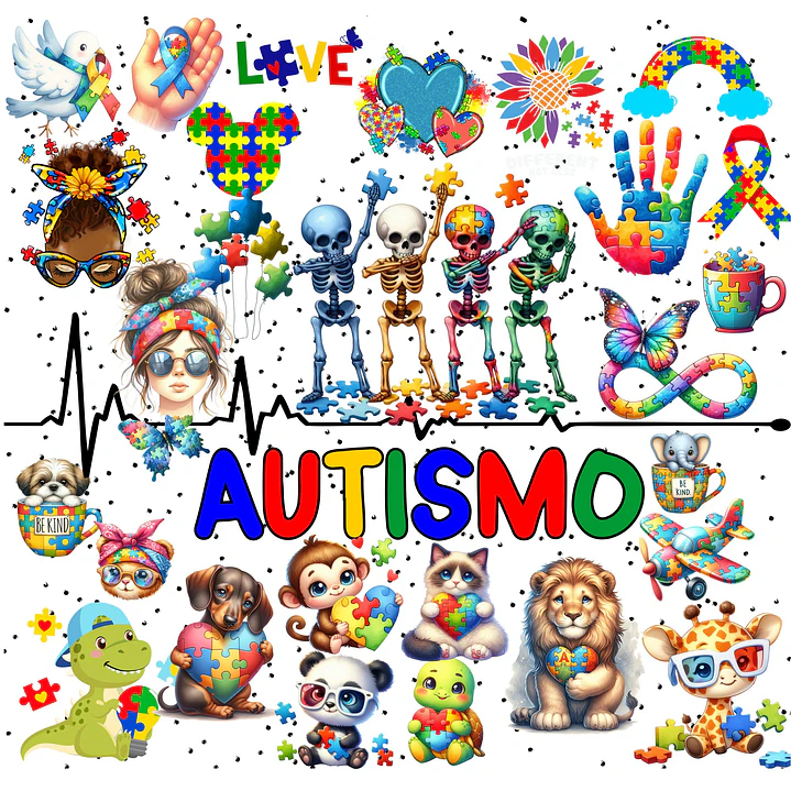 Mega Kit Digital Autismo Arquivos em Png  1