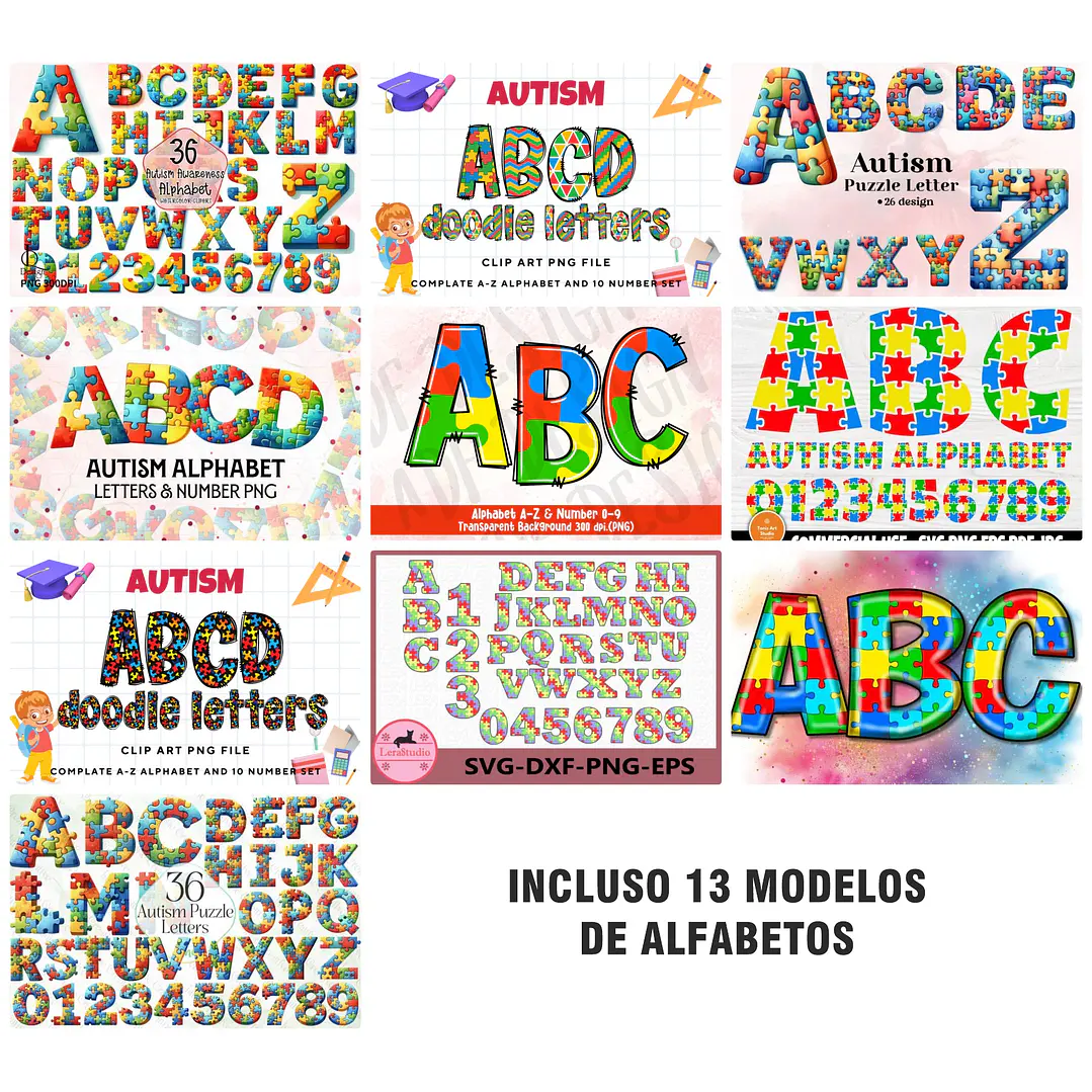 Mega Kit Digital Autismo Arquivos em Png  6