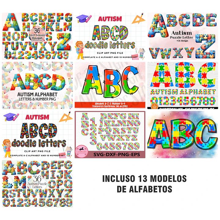 Mega Kit Digital Autismo Arquivos em Png  6