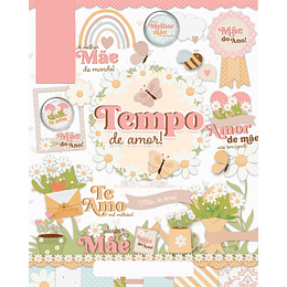 Kit Digital Dia das Mães Tempo de Amor em Png
