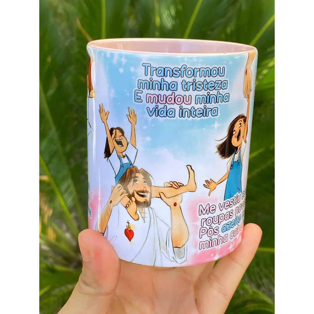 Arte Caneca Me enxergou na Minha Tormenta Me Livrou em meus Problemas - Lindo Momento Arquivo em Jpg 3