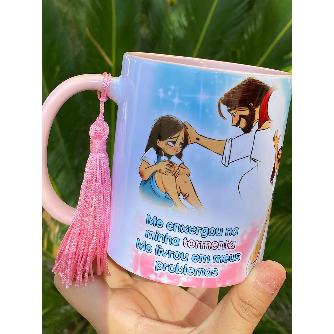 Arte Caneca Me enxergou na Minha Tormenta Me Livrou em meus Problemas - Lindo Momento Arquivo em Jpg 1