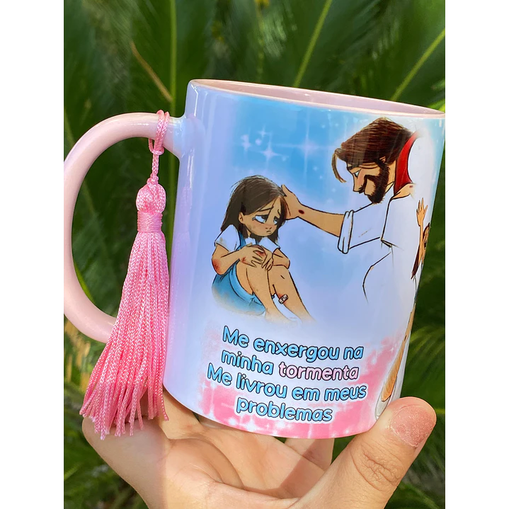 Arte Caneca Me enxergou na Minha Tormenta Me Livrou em meus Problemas - Lindo Momento Arquivo em Jpg 1