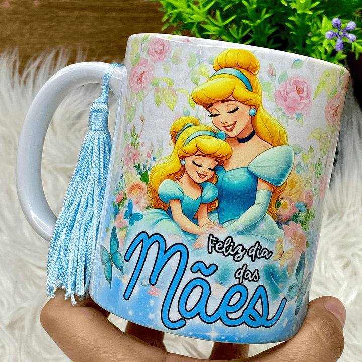 12 Artes Caneca Dia das Mães Princesas da Disney Arquivos em Jpg 3