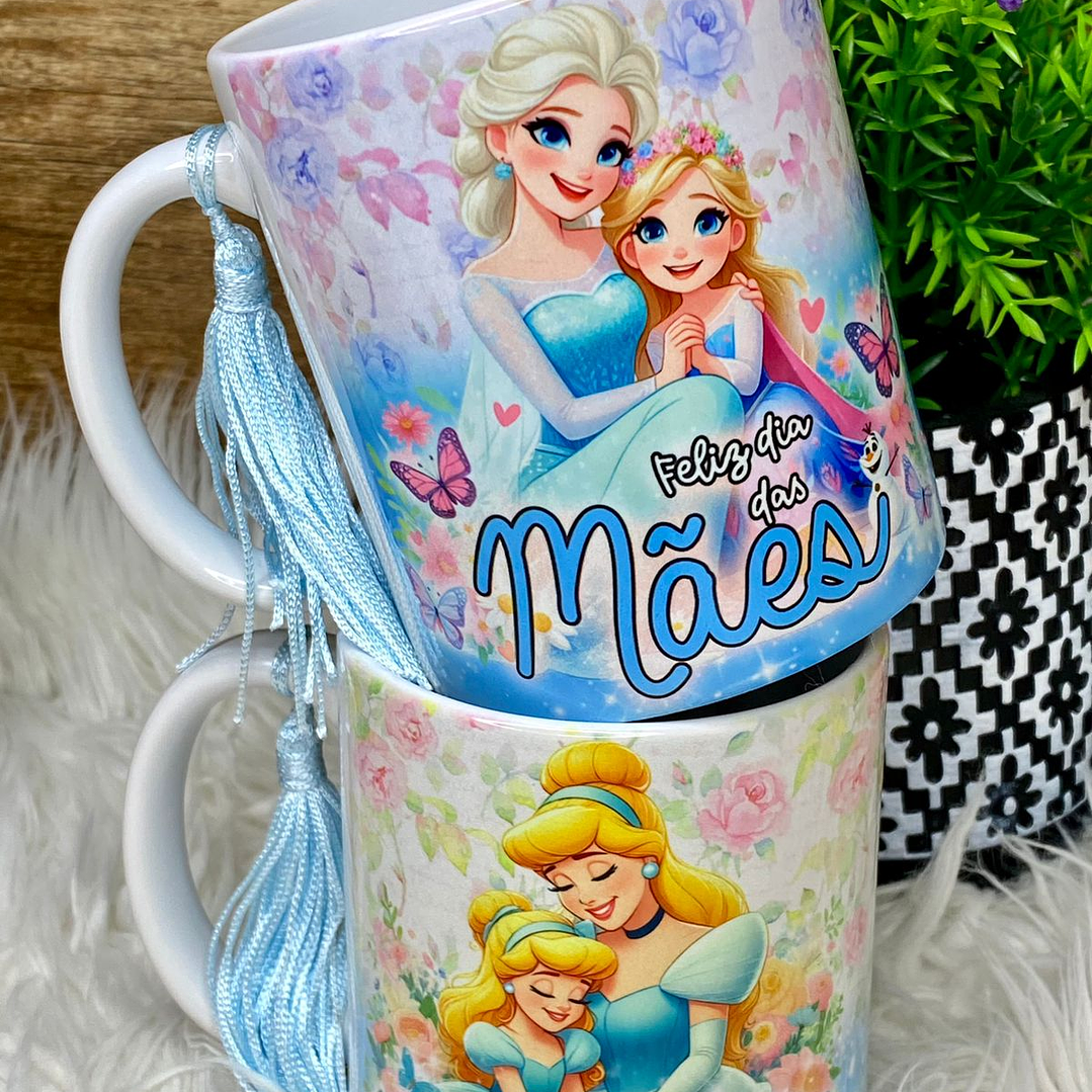 12 Artes Caneca Dia das Mães Princesas da Disney Arquivos em Jpg 4