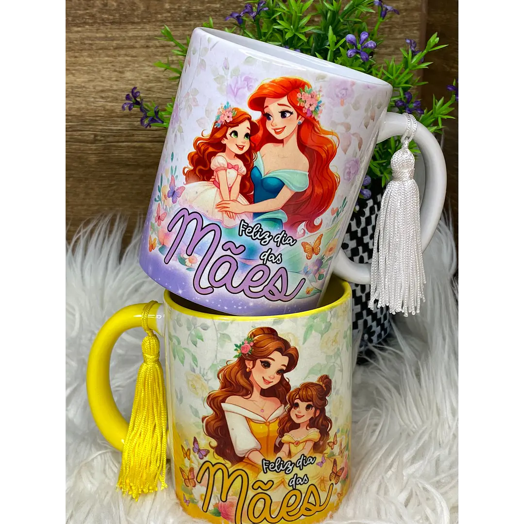 12 Artes Caneca Dia das Mães Princesas da Disney Arquivos em Jpg 6