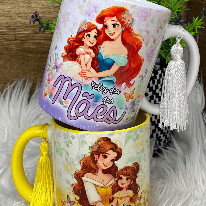 12 Artes Caneca Dia das Mães Princesas da Disney Arquivos em Jpg 6