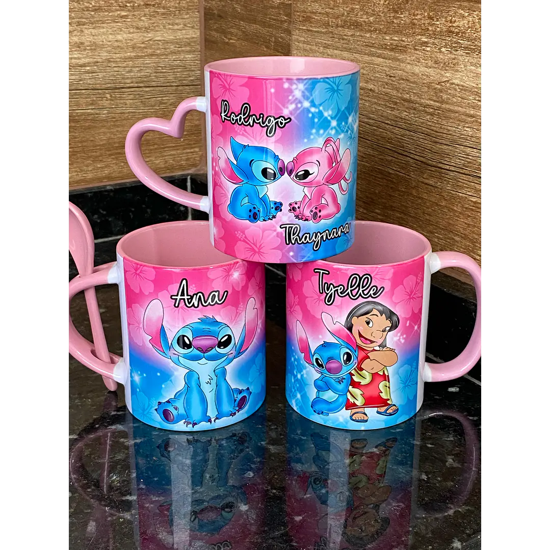 6 Artes para Caneca Stitch Glitter Arquivo em Jpg 3