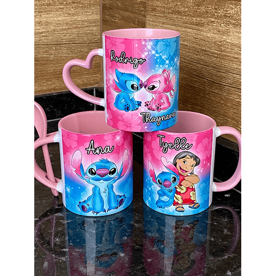 6 Artes para Caneca Stitch Glitter Arquivo em Jpg