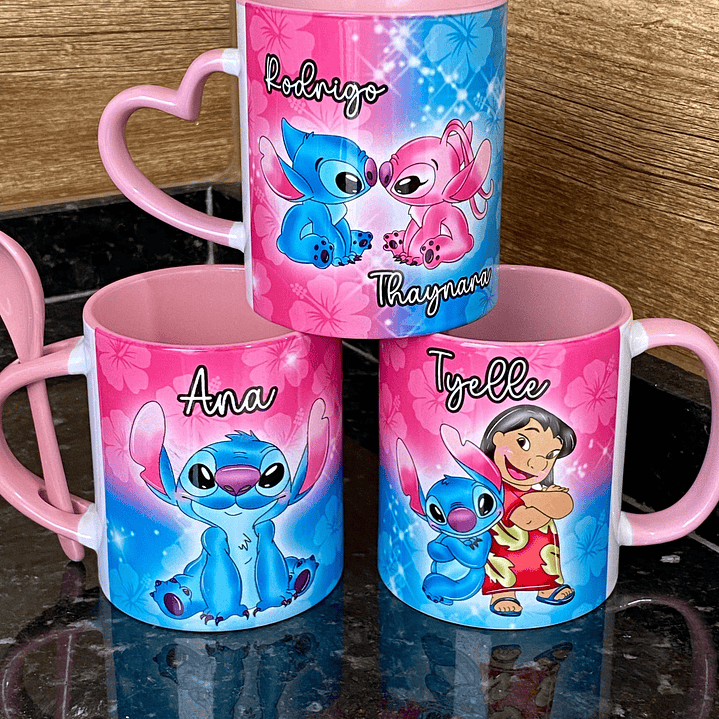 6 Artes para Caneca Stitch Glitter Arquivo em Jpg 3