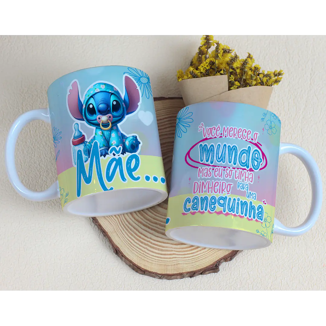 10 Artes para Caneca Dia das Mães Stitch Arquivo Editável 6