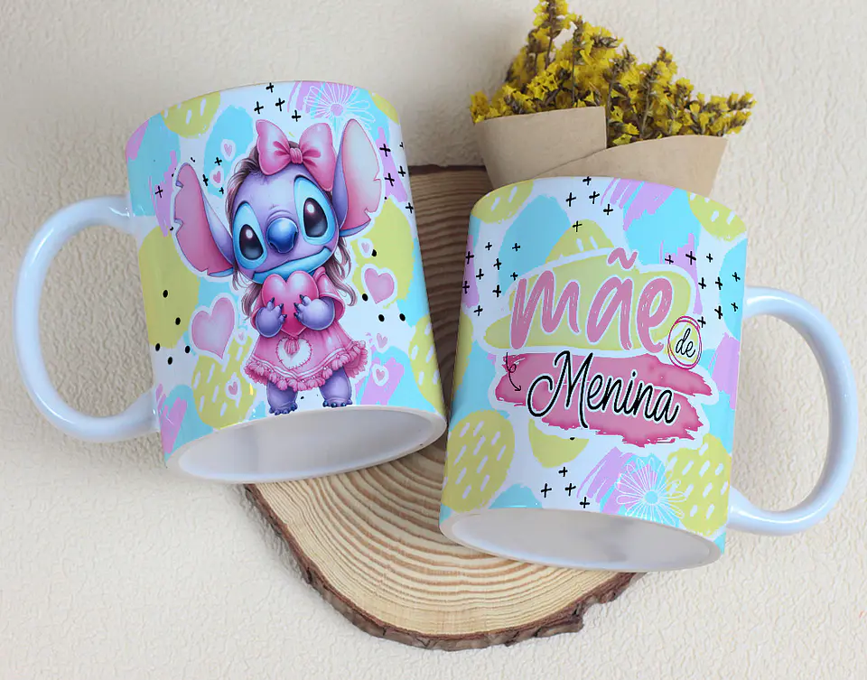10 Artes para Caneca Dia das Mães Stitch Arquivo Editável 8