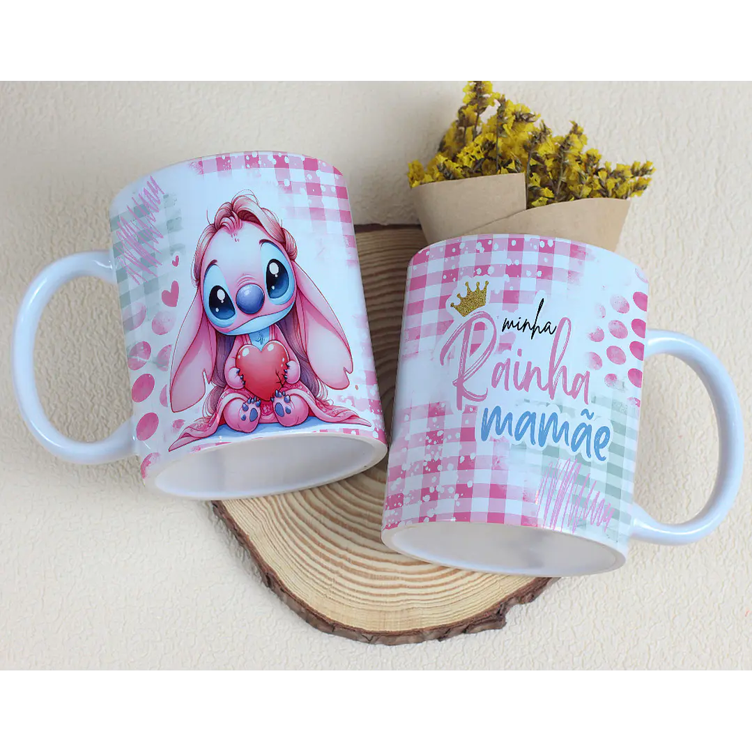 10 Artes para Caneca Dia das Mães Stitch Arquivo Editável 18