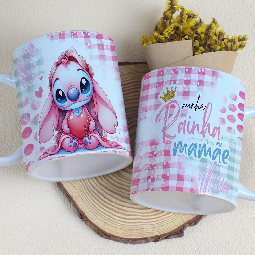 10 Artes para Caneca Dia das Mães Stitch Arquivo Editável 18