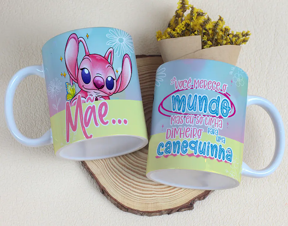 10 Artes para Caneca Dia das Mães Stitch Arquivo Editável 20