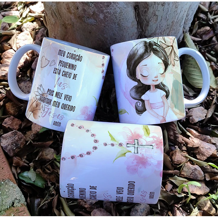 16 Artes para Caneca Primeira Eucaristia Menino e Menina Arquivo Editável 5
