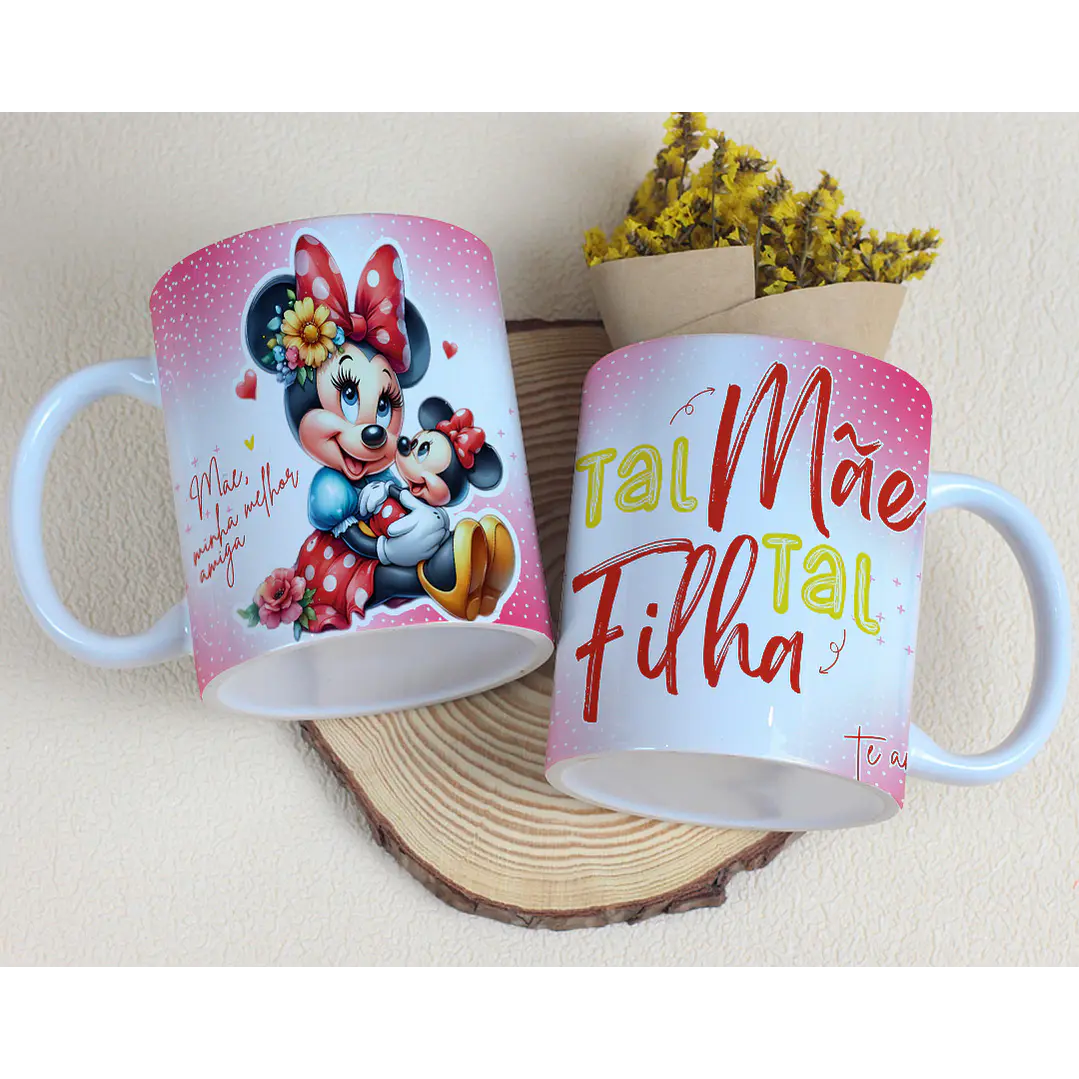 15 Artes para Caneca Dia das Mães Minnie e Margarida Arquivo Editável 10